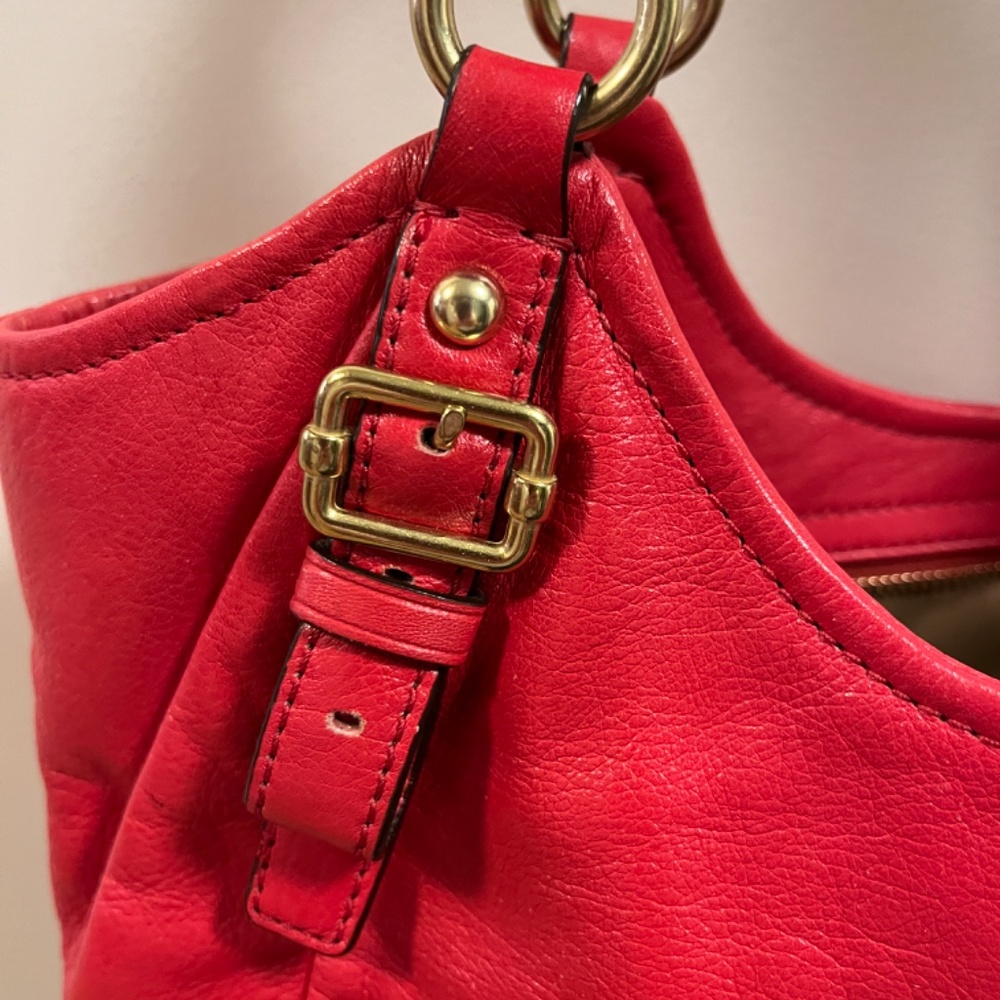 Coach Madison Abigail 18612 Red Leather Hobo Satchel Bag Gold Hardware - Picture 11 of 15
